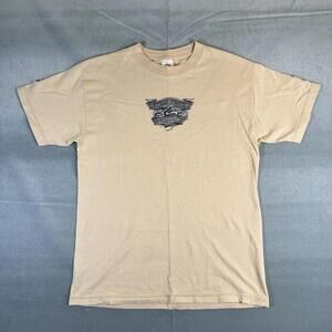 Vintage Y2K Orange County Choppers T Shirt Mens Medium Tan Eagle Sword Biker Tee
